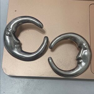 Silver Crescent Moon Earrings